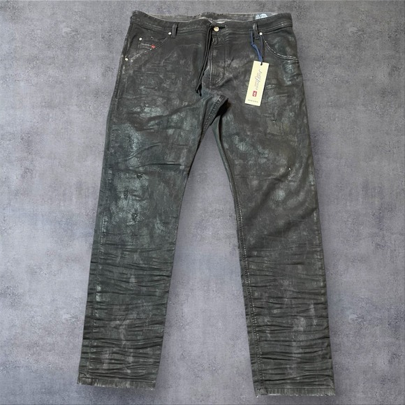Diesel Krooley Black Denim Jogg Jeans PantsMens 40X32 069AS Stretch Comfort